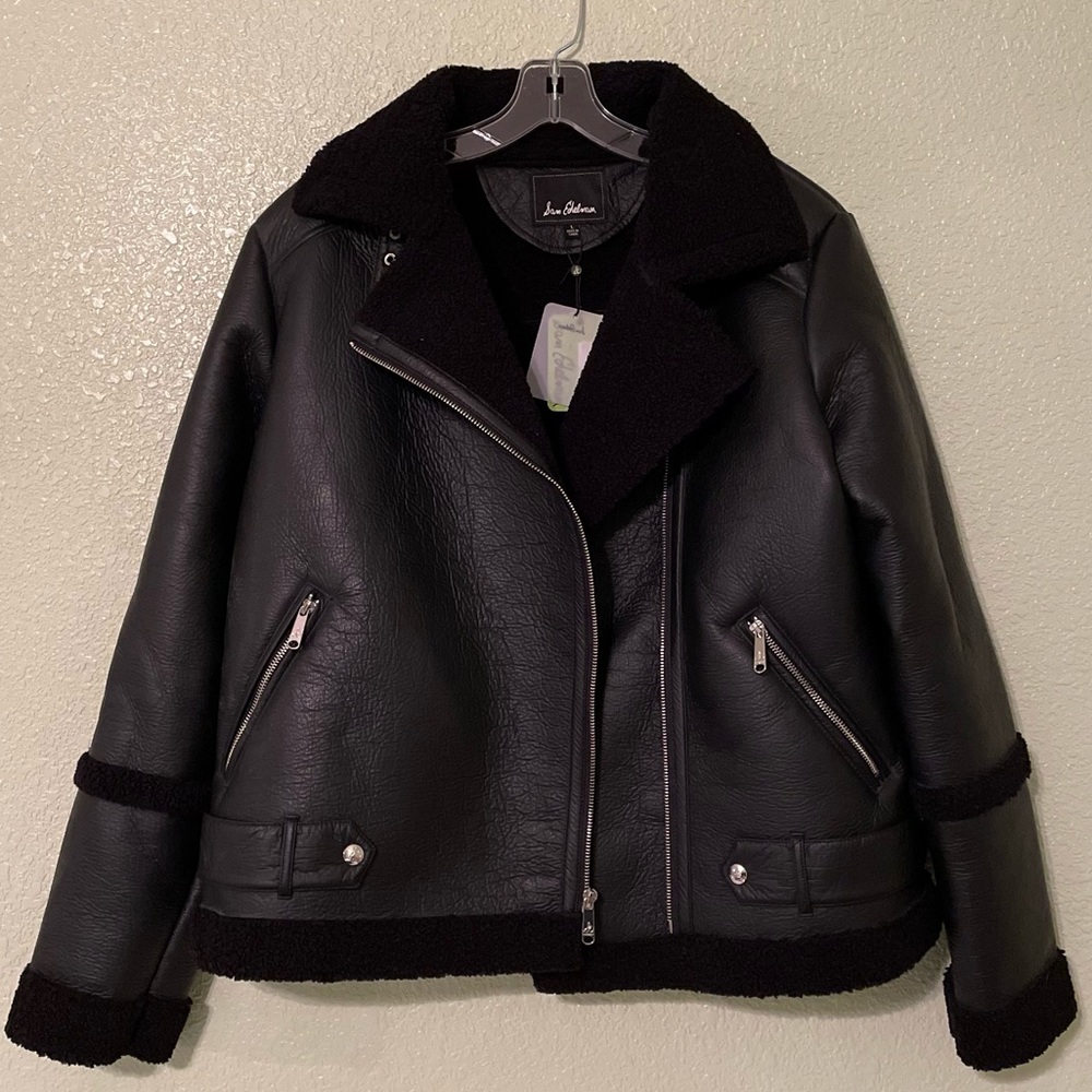 NWT shearling oversized moto jacket